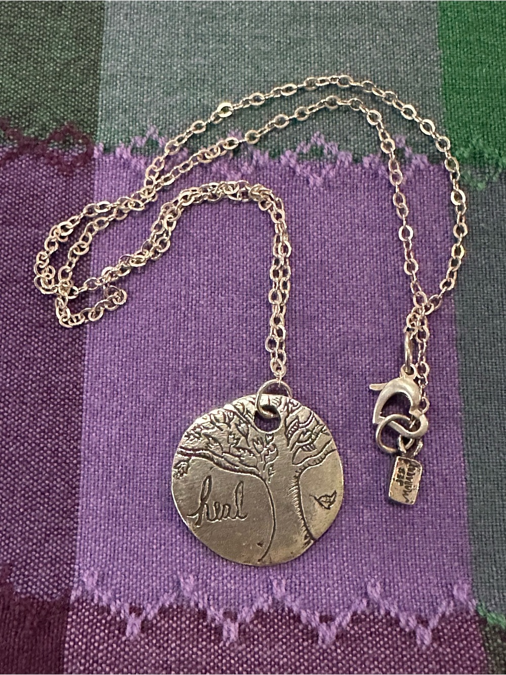 Jes Maharry Sterling "Heal" & "Be Brave" Pendant Necklace with Heart Clasp